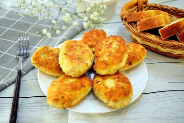 Chicken cutlets in a frying pan