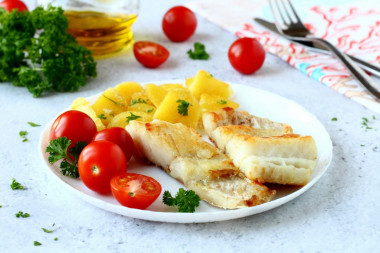 Pan-fried cod