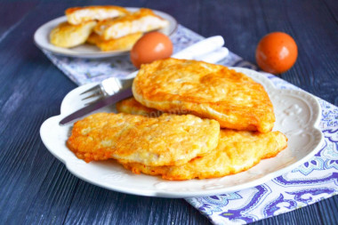 Chicken chops in a frying pan