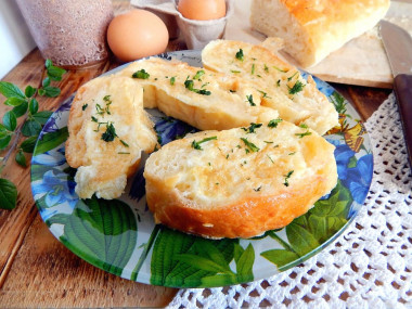 Fried loaf in an egg