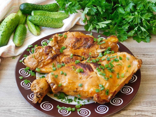 Fried rabbit in a frying pan