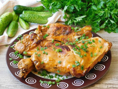 Fried rabbit in a frying pan