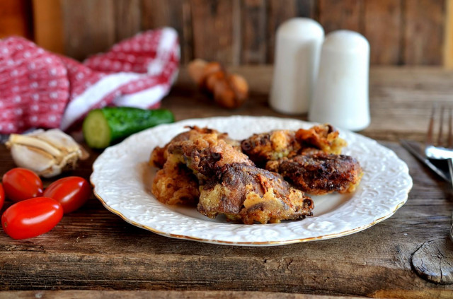 Fried chicken liver in batter