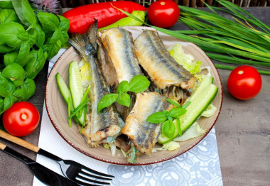 Pan-fried sargan fish