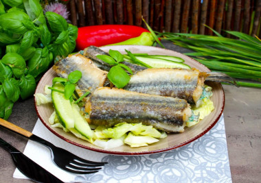 Pan-fried sargan fish