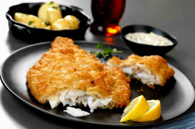 Fried flounder in flour