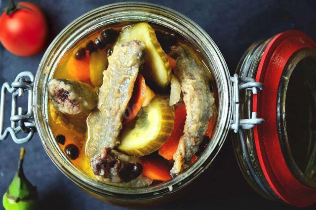 Lamprey fried in marinade