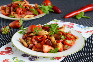 Roast turkey salad with fruit