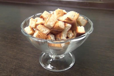 Fried breadcrumbs in a frying pan