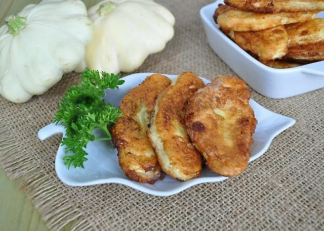 Fried squash in garlic batter