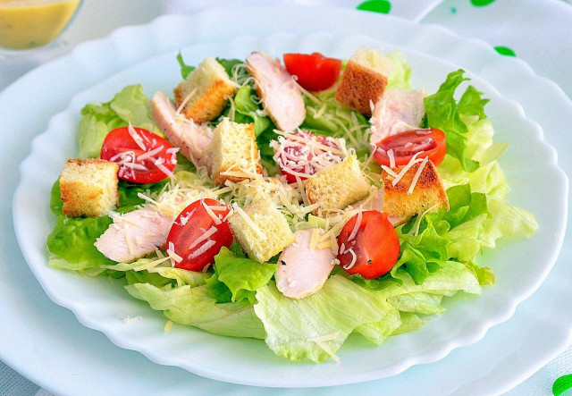 Classic Caesar salad with chicken