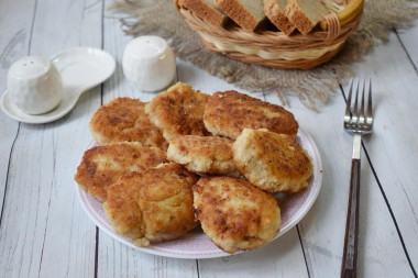 Juicy minced meat cutlets classic in a frying pan