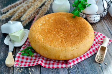 Homemade bread in a frying pan