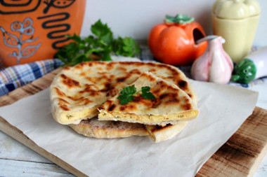 Tortillas with cheese in a frying pan