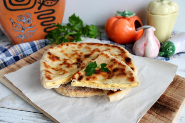 Tortillas with cheese in a frying pan