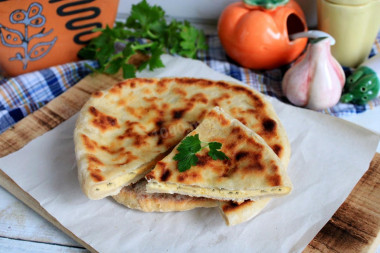 Tortillas with cheese in a frying pan