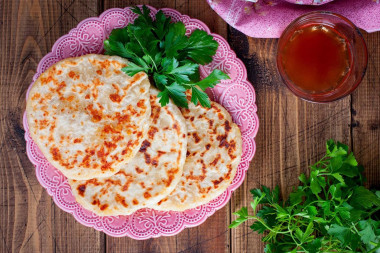 Cheese tortillas in a frying pan