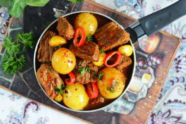 Beef stew with onions