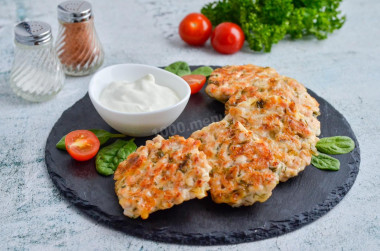 Chopped chicken cutlets with cheese