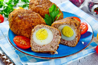 Cutlets with an egg inside