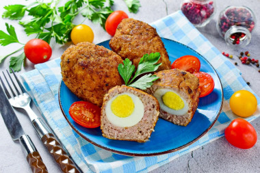 Cutlets with an egg inside