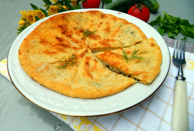 Tortillas with filling in a frying pan