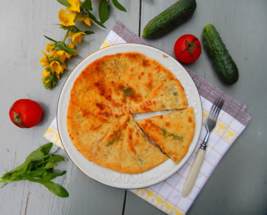 Tortillas with filling in a frying pan