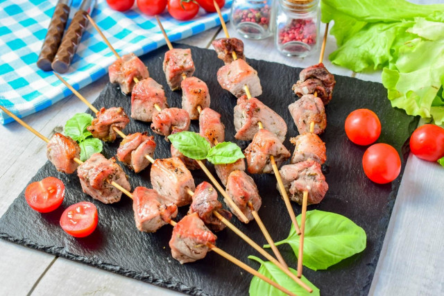 Barbecue on a baking sheet in the oven made of pork