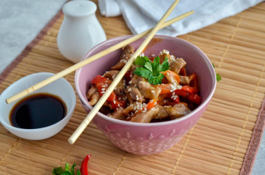 Chinese meat in sweet and sour sauce