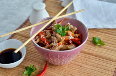 Chinese meat in sweet and sour sauce