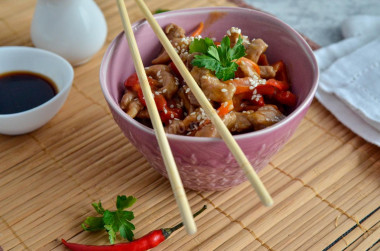 Chinese meat in sweet and sour sauce