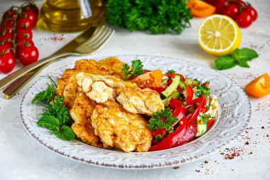 Chopped chicken cutlets with mayonnaise