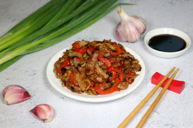 Pork in sweet and sour sauce in Chinese