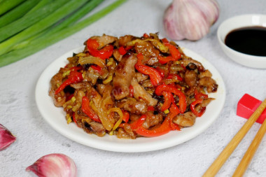 Pork in sweet and sour sauce in Chinese