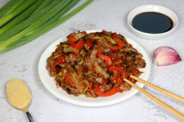 Pork in sweet and sour sauce in Chinese