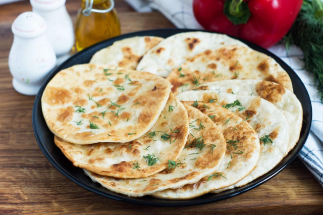 Lean tortillas in a frying pan